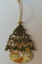 Vintage Signed G. DUCHIN 1979 Metal Christmas Ornament Tree Merry Christmas - £17.12 GBP