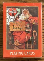 Vintage 1998 Coca-Cola Santa Claus Christmas Playing Cards Holiday&#39;s Red Deck - £7.43 GBP