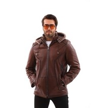 Vinci The Bergamo Brown Shearling Leather Men Jacket image 7