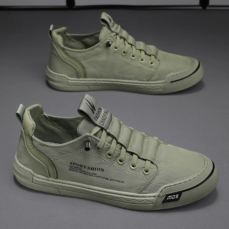 Green Men Casual Shoes Ice Silk Canvas Shoes for Men Walking Shoes Outdo... - $44.48