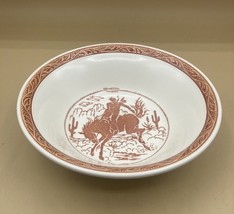 Vintage Nikko Roundup 7” Soup Salad Desert Bowl Japan Western Horses Cowboy - $24.74