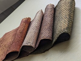 Metallic Salmon Skin Hide Supple Leathe Leathercraf Craft Supply Rusy,Ar... - $13.50