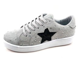 Maker&#39;s Miel-34 Grey Embellished Lace Up Fashion Sneaker - £38.61 GBP