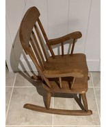 Vintage Solid Wood Handmade Farmhouse Style Child&#39;s Rocking Chair Cottag... - £75.83 GBP