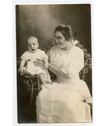 Smiling Mother & Baby in White Dresses Real Photo Postcard - $9.90