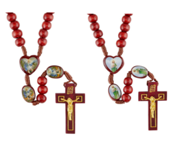 New St. Michael AND St. Jude Wooden Rosary Set Catholic Saints - $14.99