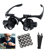 Head Mount Magnifying Glass with LED Light, Jewelers Loupe Magnifier wit... - $477.70 MXN