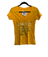 Majestic Donna Oakland Athletics Scollo A V Manica Corta T-Shirt, Giallo... - £13.38 GBP