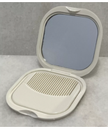 Vintage Lancome White Yellow Comb Mirror Compact Collectible - $29.98 CAD