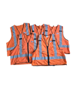 BNSF Railway Safety Orange Reflective  Zip Front Vest Size XL Lot of 5 - $60.00