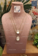 VeroniQ Trends-2 Layer Diamond Look Polki Necklace Gold Plated  - £71.92 GBP