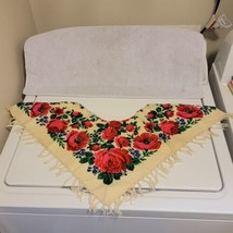 Vintage 60s Floral Swedish Folk Costume Collar Krage Youth 30&quot; x 12&quot; - $28.71