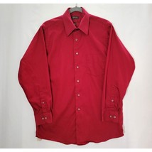 Arrow Mens Shirt Red Button Down Size 32/33 M 15 15 1/2 Wrinkle Free Lon... - $13.58