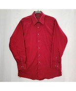 Arrow Mens Shirt Red Button Down Size 32/33 M 15 15 1/2 Wrinkle Free Lon... - £10.68 GBP