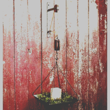 Large hanging metal Tray with Pulley - SALE image 2
