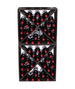 Stackable Storage Rustic Retro Cube 48-Bottle Wooden Wine Rack Wine - £280.84 GBP