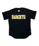 Majestic Bandits Cool Base Pro Full Button Baseball Jersey Men&#39;s L Black... - $35.64