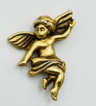 Gold Tone Signed AJC Angel Cherub Pin - £10.87 GBP