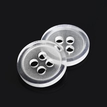 100Pcs Plastic White Buttons 4 Holes Clear Clothing Shirt Sewing Buttons... - $13.99