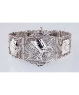 Vintage Egyptian Silver Filigree Bracelet 7.75&quot; - €341,35 EUR
