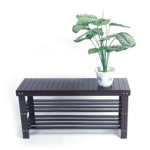 3 Tier Bamboo Shoe Rack Bench Storage Seat Organizer Shelf Entryway Hallway Home - £58.34 GBP