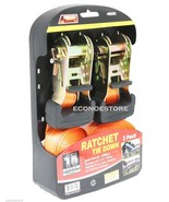 15 ft. x  1 inch 2 pc Ratchet Tie Down Cargo Stra Towing Rat 15&#39; x1&quot; - £19.32 GBP