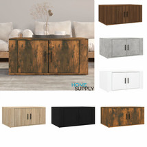 Modern Wooden Living Room Rectangular Coffee Table With 2 Doors Storage Wood - £45.45 GBP+