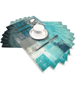 Portplugs Modern Art Placemats 6 Pack, Cafe Placemats Turquoise and Grey... - £16.54 GBP