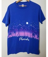 True Vintage 70s 80s LARGE FLORIDA Tourist TShirt ALL OVER PRINT Textile... - $26.14