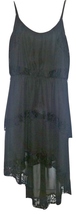 NWT Lily Rose Black Lace Trim Hi Lo Dress Sz Small - £15.17 GBP