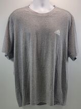 QQ) Adidas Aeroready Men Short Sleeve Crew Neck Gray T Shirt XXL - $9.89