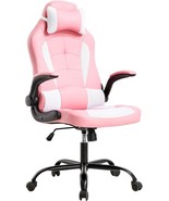 Gaming Chair Office Chair Desk Chair With Lumbar Support Flip Up Arms, Pink - $109.99