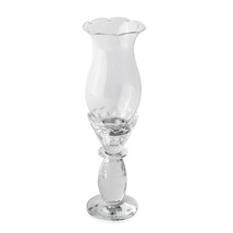 Transparent Crystal Fancy Candle Holder with Silver Stand (10in)One/Box NEW!!! - £9.03 GBP