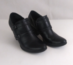 Jaclyn Smith Caroline Black Side Zip Ankle Boots With Buckle Accents Size 10 - £22.85 GBP