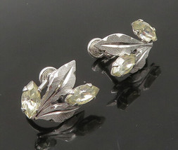 VAN DELL 925 Silver - Vintage Topaz Flower Motif Non Pierce Earrings - EG11430 - £28.74 GBP