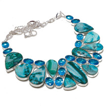 Shattuckite London Blue Topaz Gemstone Handmade Necklace Jewelry 18" SA 5064 - £12.71 GBP
