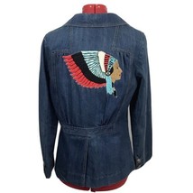 VTG Indian Head Denim Jacket with Coin Buttons Women&#39;s MEDIUM from The New Line - £117.41 GBP