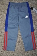 Boys Pants Adidas Gray Red Blue Side Striped Tricot Athletic Pants $34-s... - $13.86