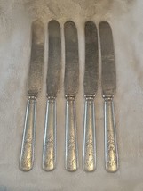 5 Vintage Yourex Knives Associated Silver Marjo Nell Silverplate 1903  9&quot; - $9.45