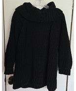 Womens Plus 2X Grace Black Knit Chenille Cowl Neck Sweater - €16,10 EUR