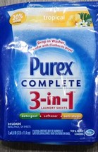 Purex Complete 3 In 1 Laundry Sheets Refill Pack  Tropical Escape 24 Loads NEW! - $28.05