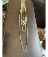 Vintage Enameled Cross Three Strands Necklace Estate - $23.08 CAD