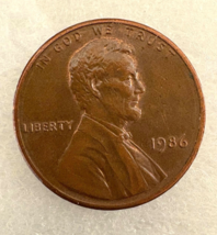 1986 NO MINT MARK RARE Lincoln Penny DDO/DDR, RAIL-RIM - $225.72