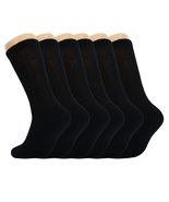 AWS/American Made 6 Pairs Diabetic Crew Socks Black Non Binding Top Larg... - £12.41 GBP
