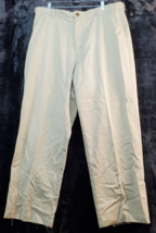 L.L. Bean Dress Pants Mens Size 38 White Cotton Flat Front Straight Leg Pockets - £11.54 GBP