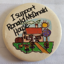I Support Ronald Mcdonald House Pinback Button Advertising Restaurant Vintage - £15.66 GBP