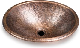 Copper 17-Inch Oval Sink, Hand-Hammered By Monarch Abode. - £123.84 GBP