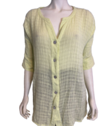 Soft Surroundings Women&#39;s Gauzy Linen Tunic Top Yellow Green Small - €20,39 EUR