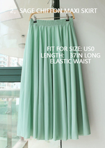 Navy Blue Maxi Chiffon Skirt Summer Women Plus Size Floor Length Chiffon Skirt image 2