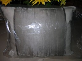 Calvin Klein 100% Silk CREAM/METALIC Mesh Wrap 12" X 15" Throw Pillow - £49.02 GBP